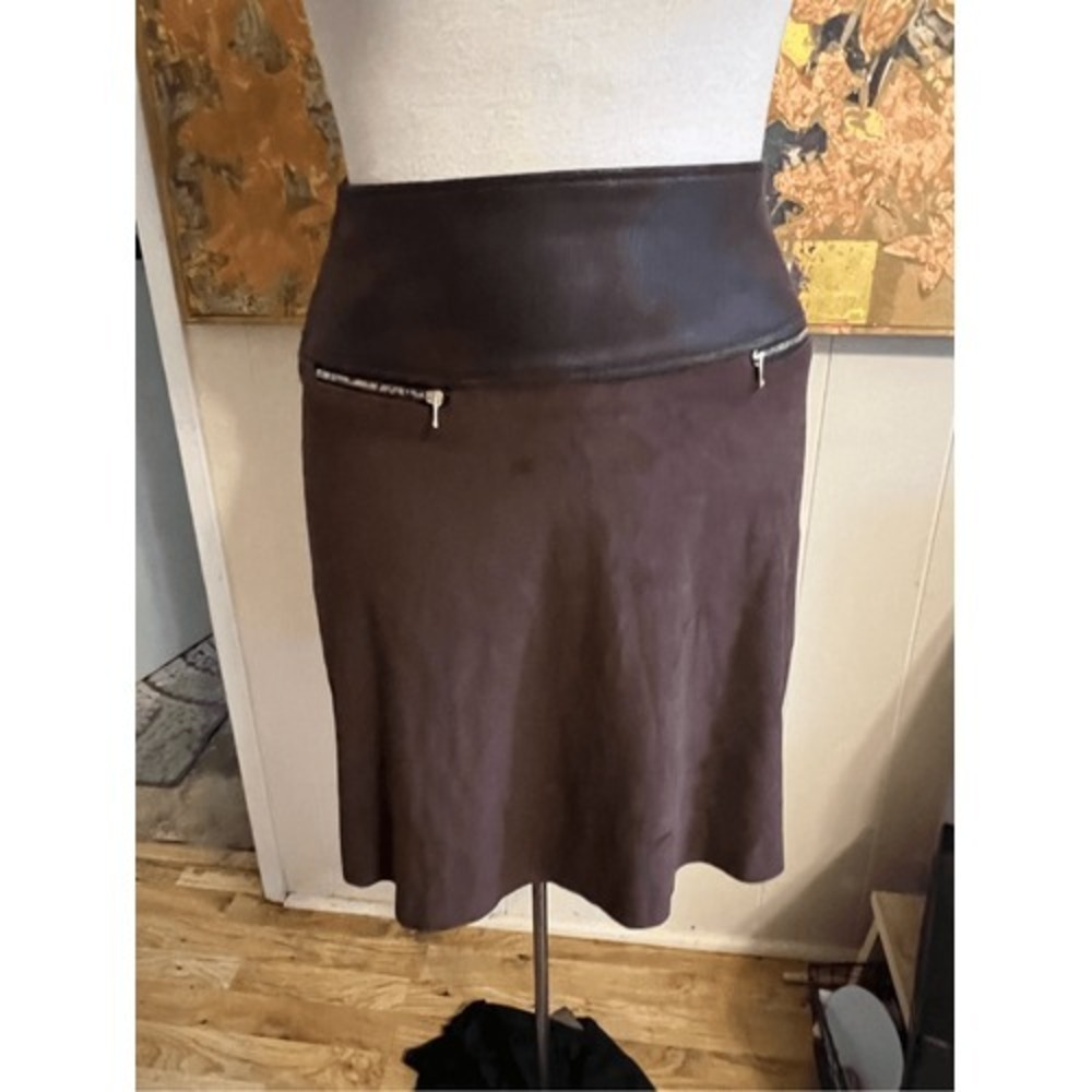 Armand Thiery Vegan Suede & Leather Mini Skirt Soft So Comfortable S/M
